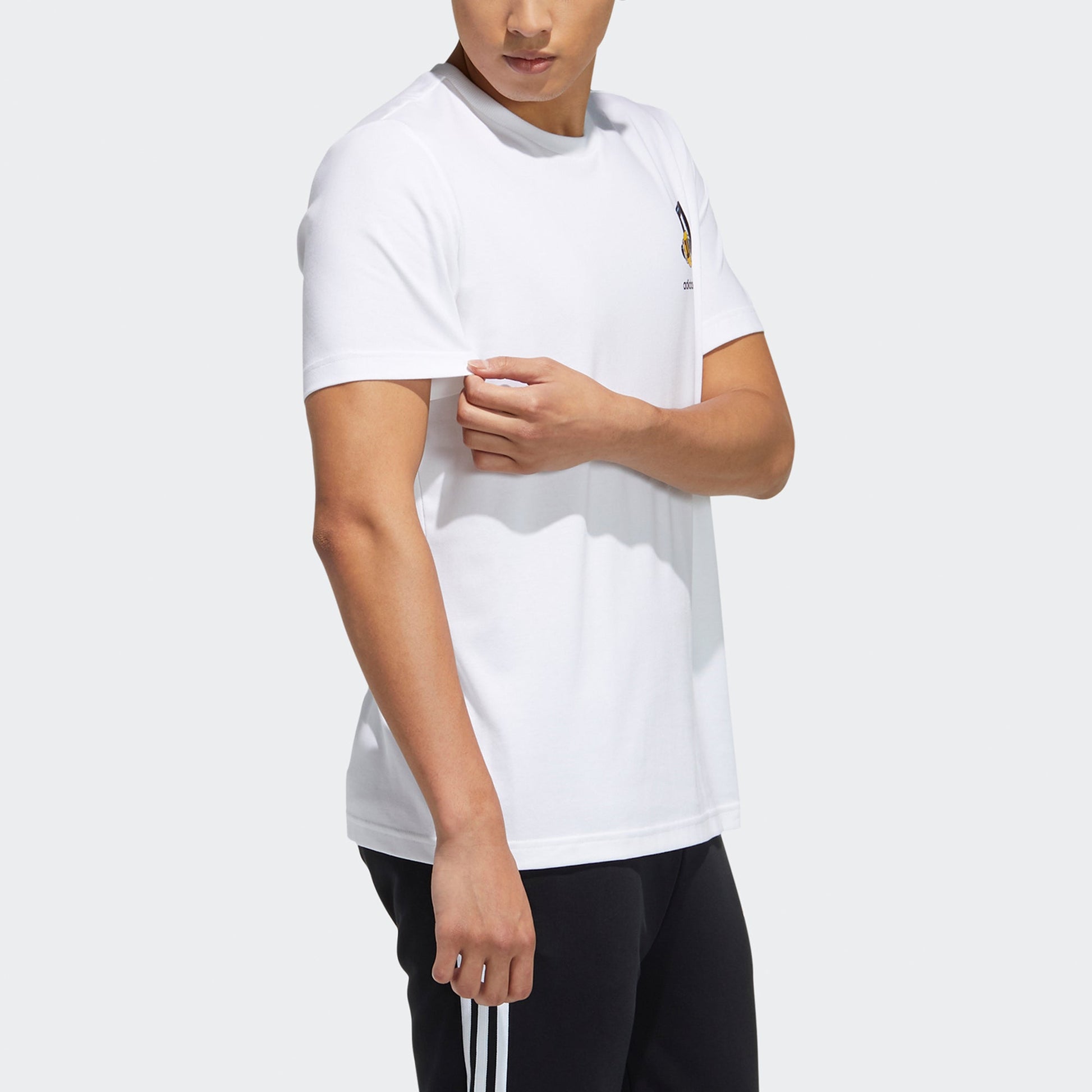 adidas neo M Freye Tee 2 Printing Round Neck Sports Short Sleeve White GP5643