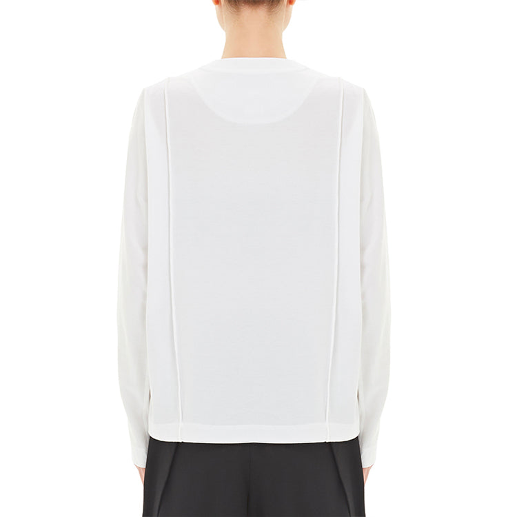 (WMNS) Y-3 Logo Pattern Loose Round Neck Long Sleeves White T-Shirt GK4474