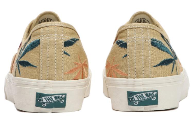 Vans Authentic Low Tops Casual Skateboarding Shoes Unisex Light Brown Embroidered 'Light Brown Red Blue' VN0A5EE2AZB