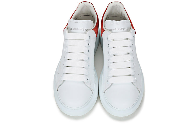 (WMNS) Alexander McQueen Oversized Sneaker 'Red Embossed Suede Crocodile' 650788WHZ4K9294