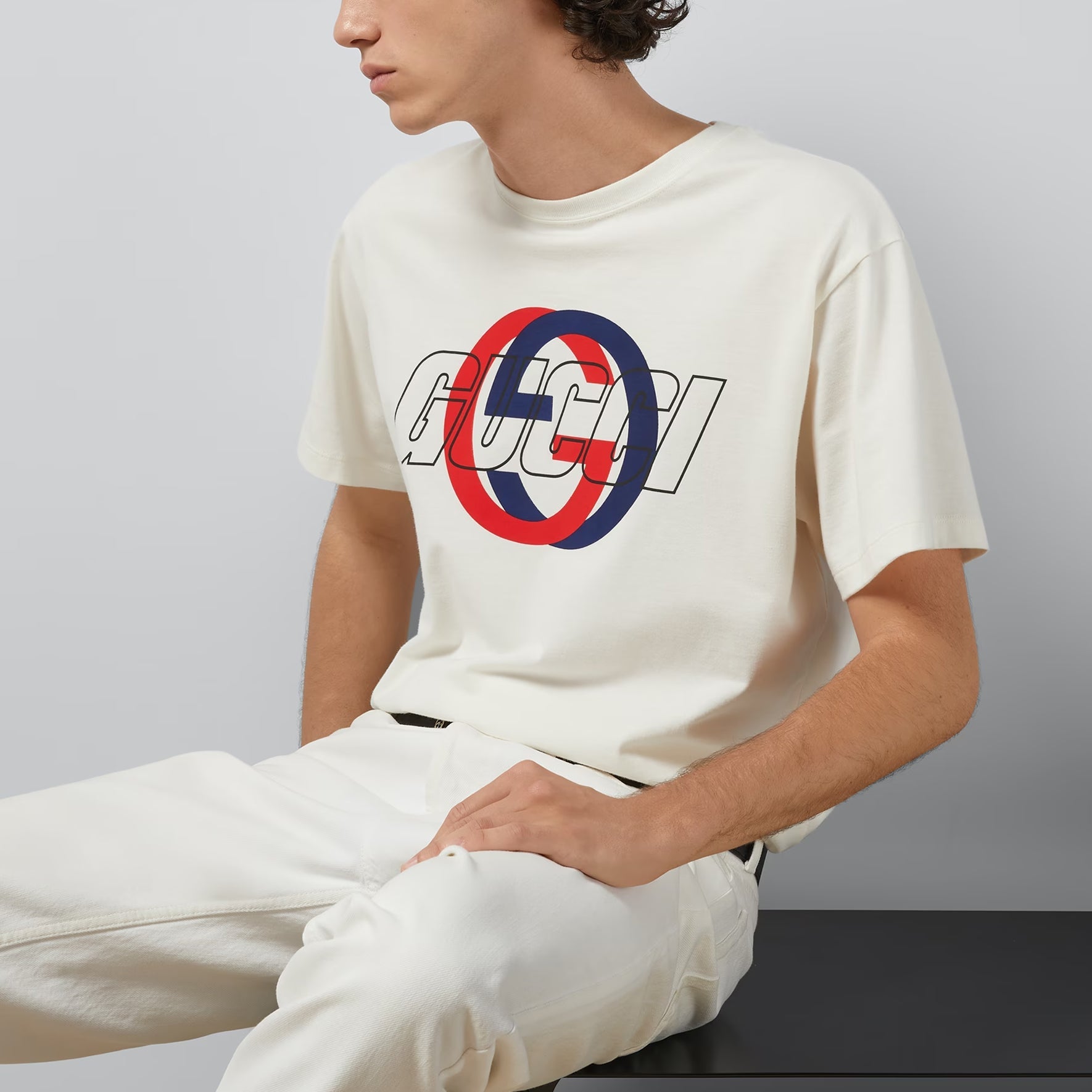 Gucci Cotton Jersey Printed T-Shirt 'White' 771758-XJF7C-9095