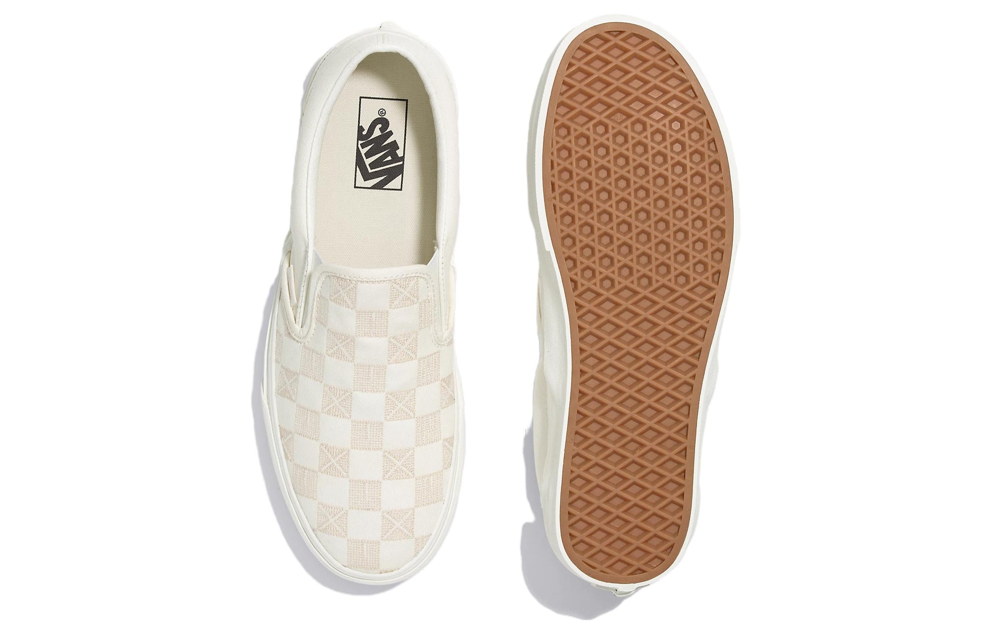 Vans Classic Slip-On Stitch Checkerboard 'Beige' VN000BVZCDA