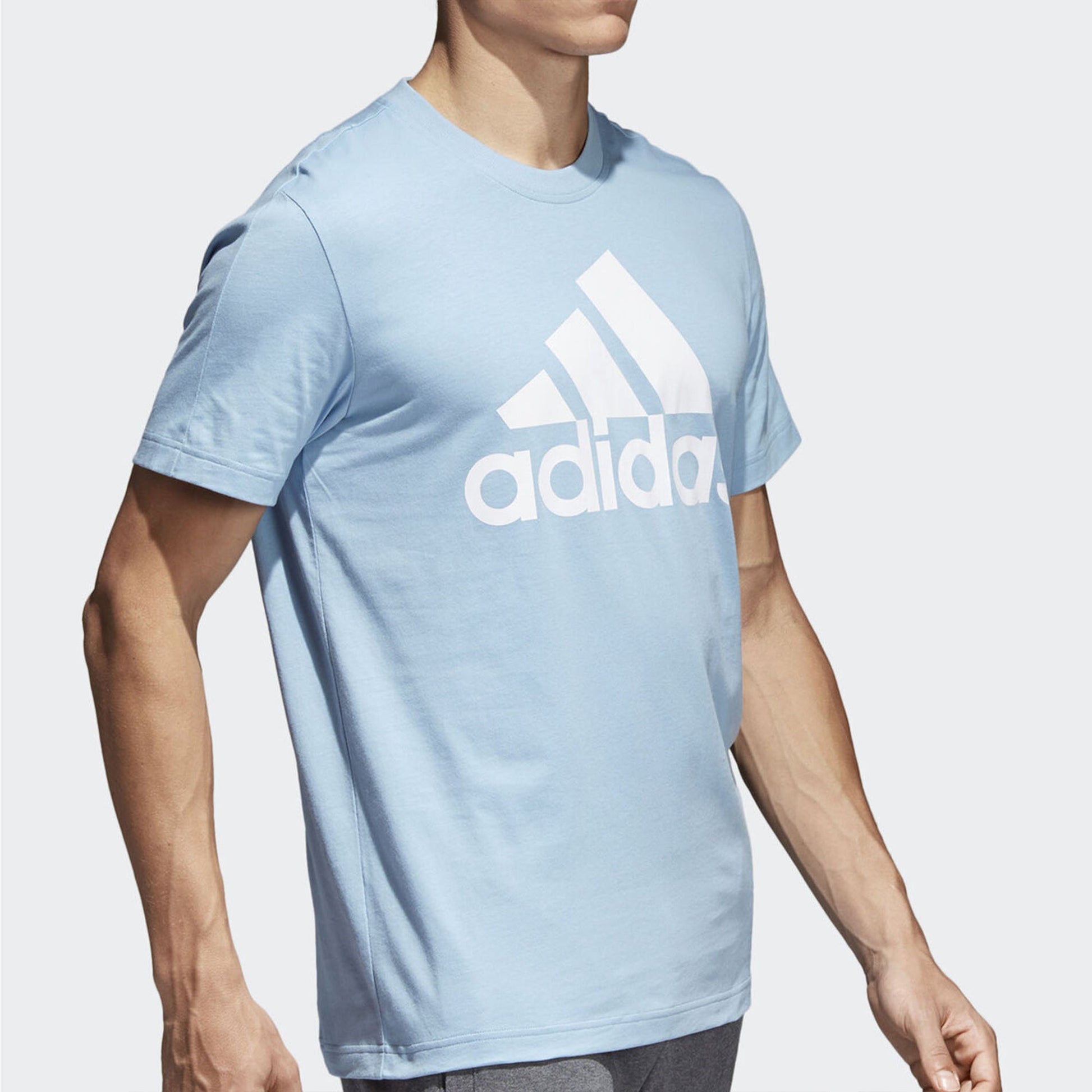 adidas Sports Logo Casual Breathable Short Sleeve Sky Blue CD2818