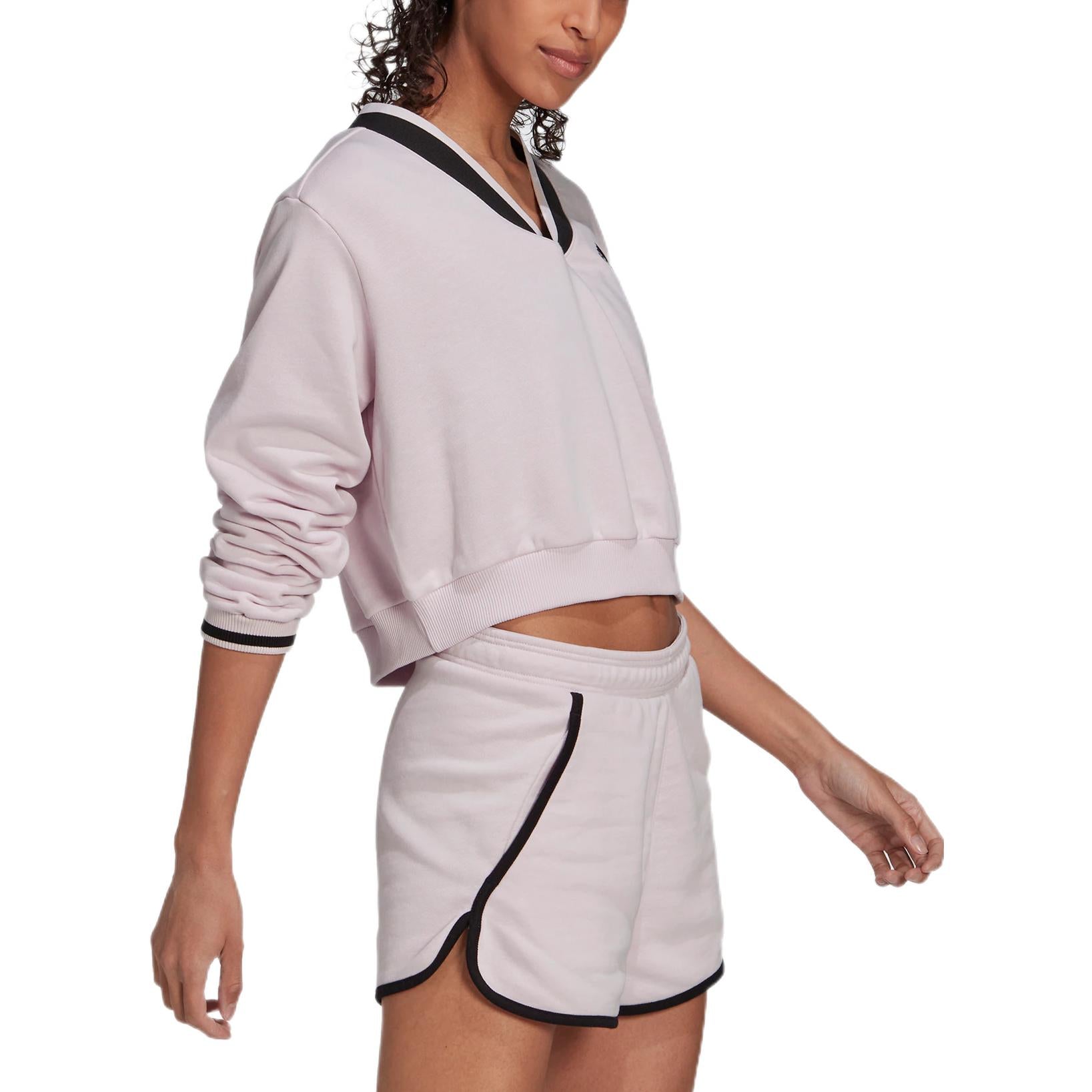 (WMNS) adidas Cropped V-Neck Sweatshirt 'Purple' HZ4191