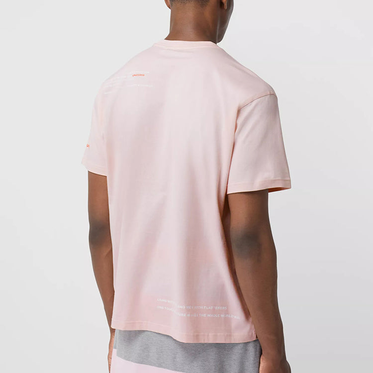 Men's Burberry Printing Cotton Short Sleeve Pink Red 80309441