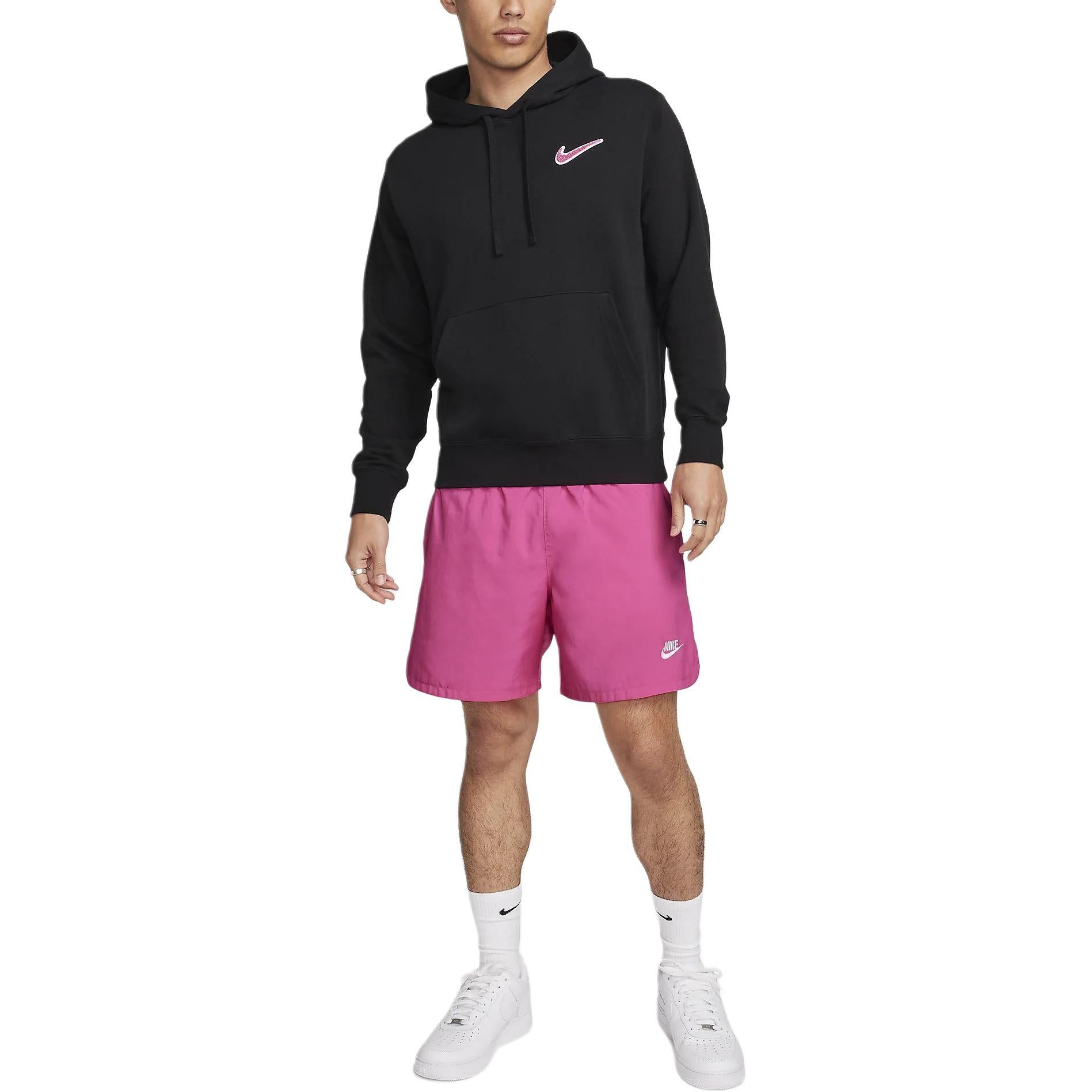 Nike Sportswear Pullover French Terry Hoodie 'Black Pinksicle' FZ5201-010
