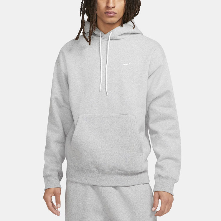 Men's Nike Logo Embroidered Solid Color Fleece Lined Casual Gray DA0316-063