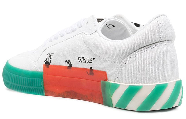 Off-White Vulcanised Low-Top Casual Shoes White/Green OMIA085R21FAB0010155