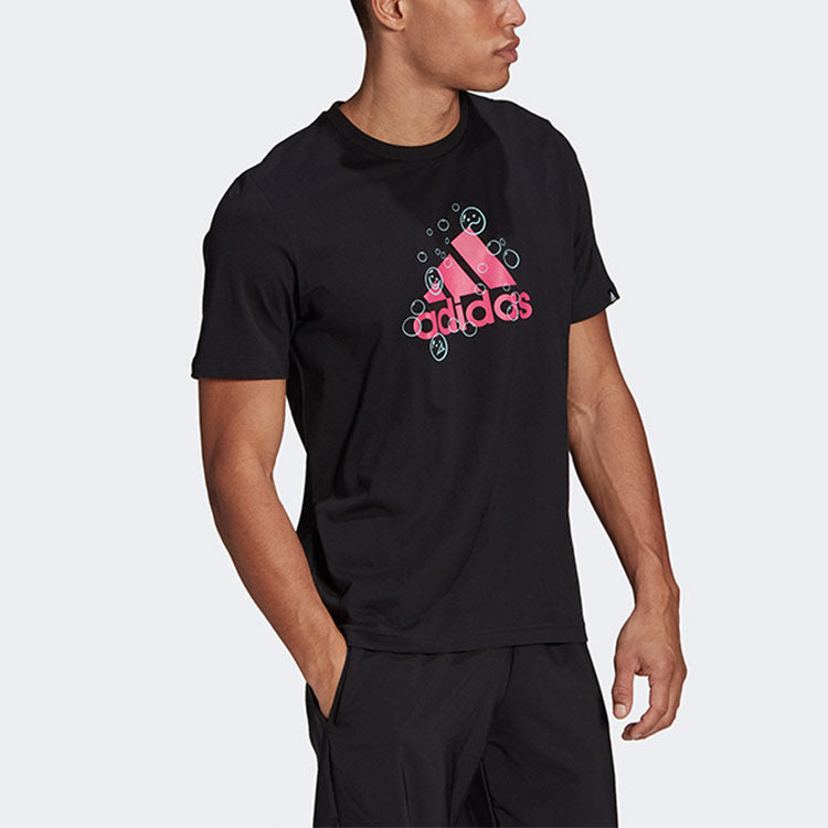 adidas M Smly Bbls T Casual Sports Round Neck Short Sleeve Black GL3696