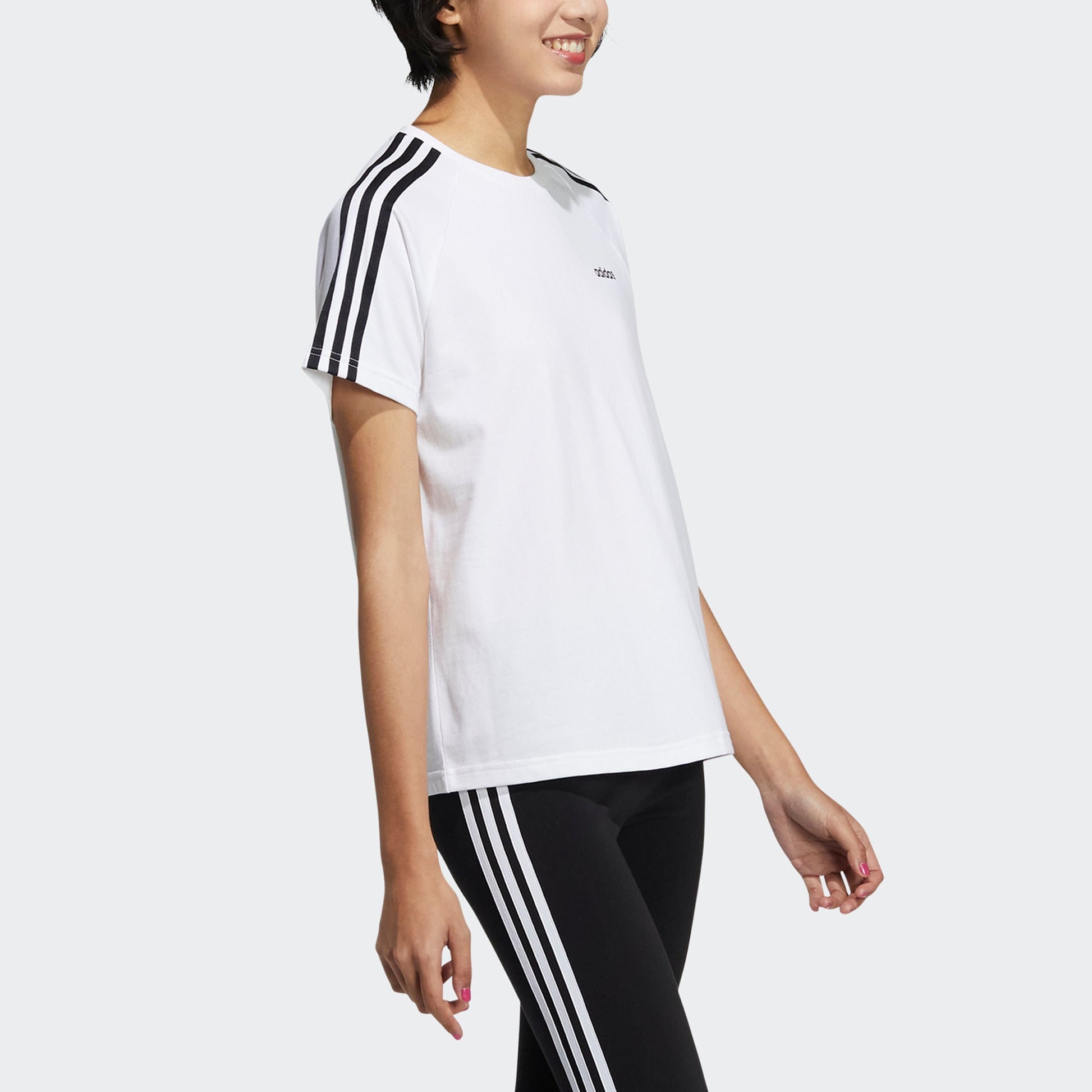 (WMNS) adidas neo Esntl3s Tee Contrasting Colors Sports Short Sleeve White H65453