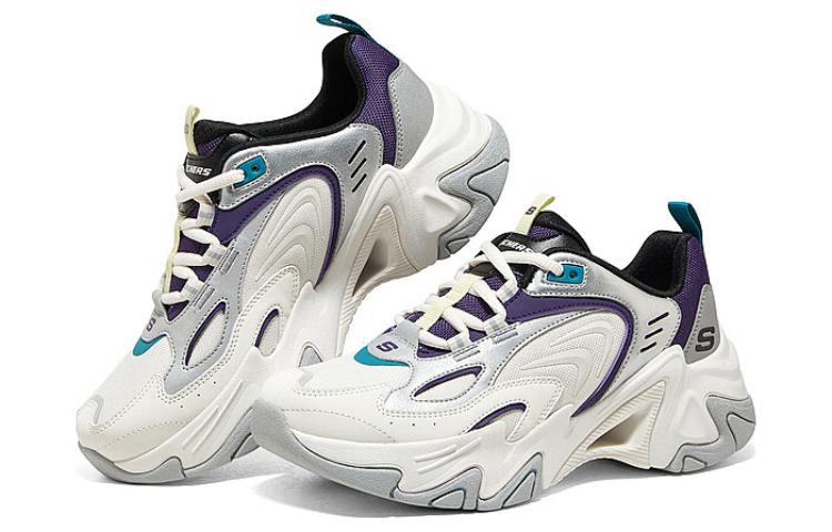(WMNS) Skechers D'Lites Stamina Shoes 'White Silver Purple' 896261-WMLT