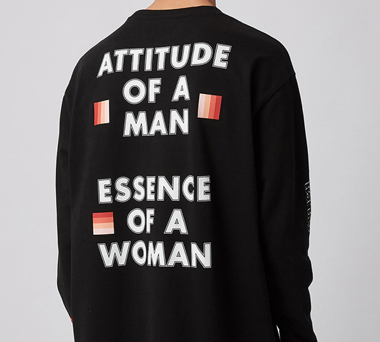 Men's HERON PRESTON Blue Flame Skeleton Printing Long Sleeves Black HMAB002F176000131030