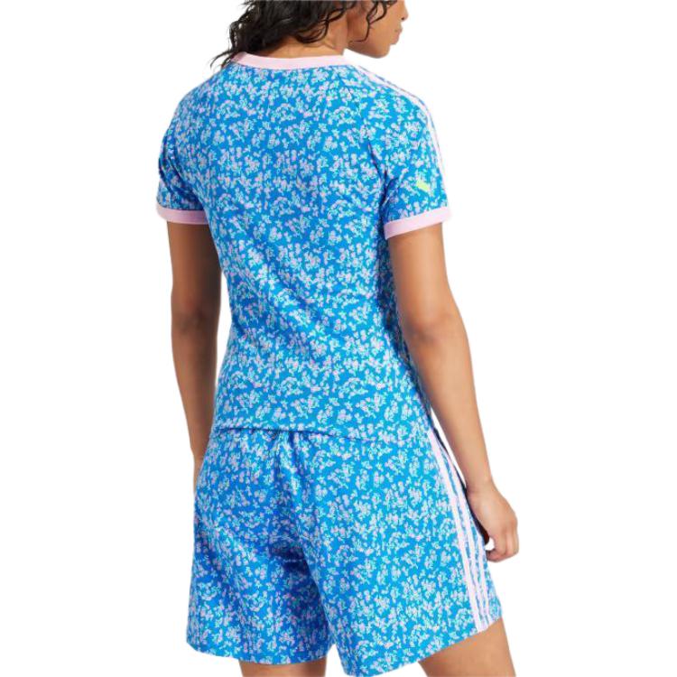 (WMNS) adidas Kseniaschnaider Graphic Print Cali T-shirt Asia Sizing 'Blue Pink' IU2507