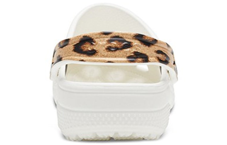 Crocs Classic Clog Beach Sandals Leopard print White 206638-1D1