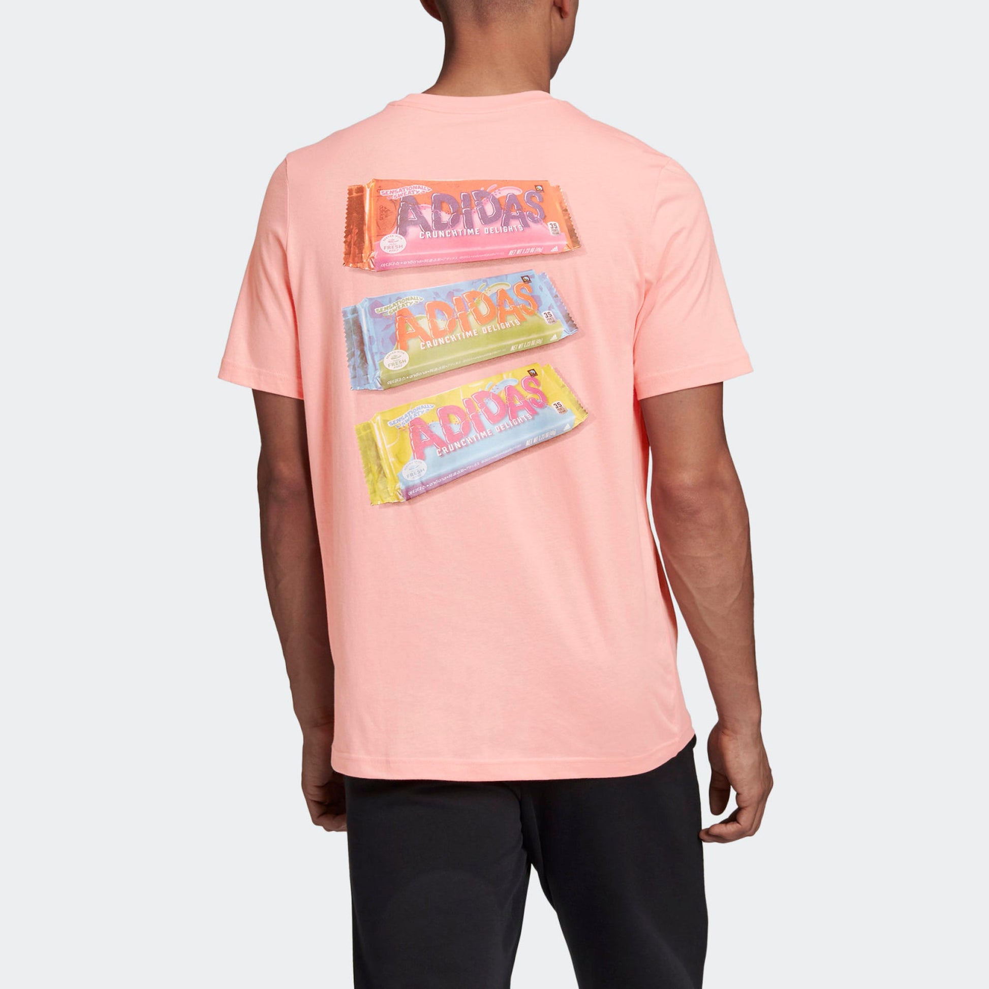 adidas Athletics Graphic Tee Back Printing Round Neck Pullover Short Sleeve Pink GE4665