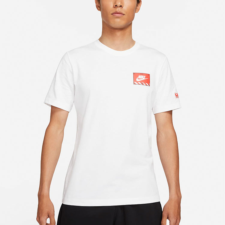 Men's Nike Sportswear Transformers Printing Sports Round Neck Short Sleeve White T-Shirt DJ1398-100