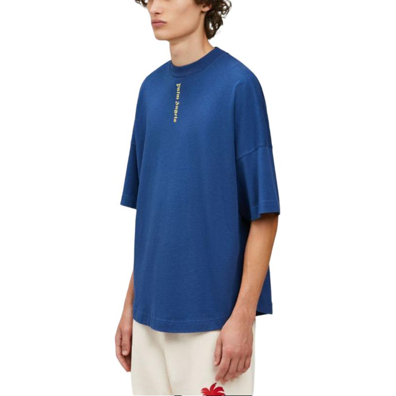 Palm Angels NS Logo Over T-Shirt 'Blue White' PMAA002C99JER0074601
