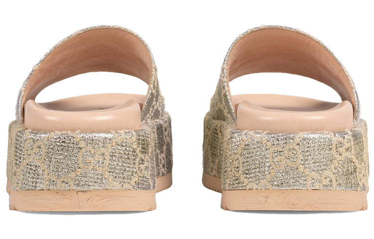 (WMNS) Gucci GG Lame Slide Sandal 'Silver' 623212-2AW00-1066