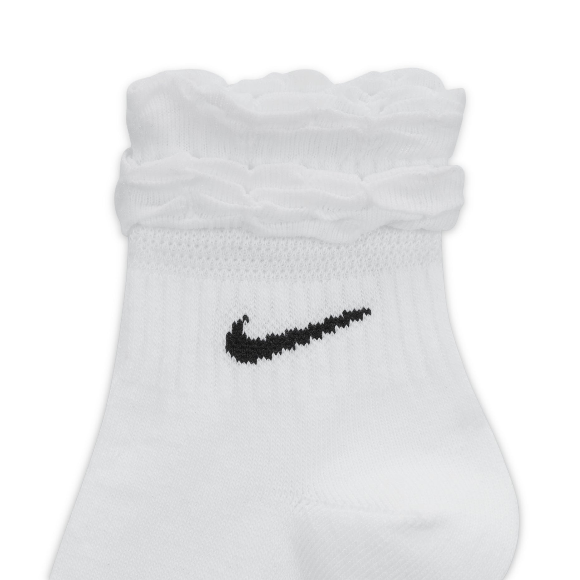 Nike Solid Color Logo Quick Dry Athleisure Casual Sports Knit Socks Unisex 2 Pairs White DH5485-100