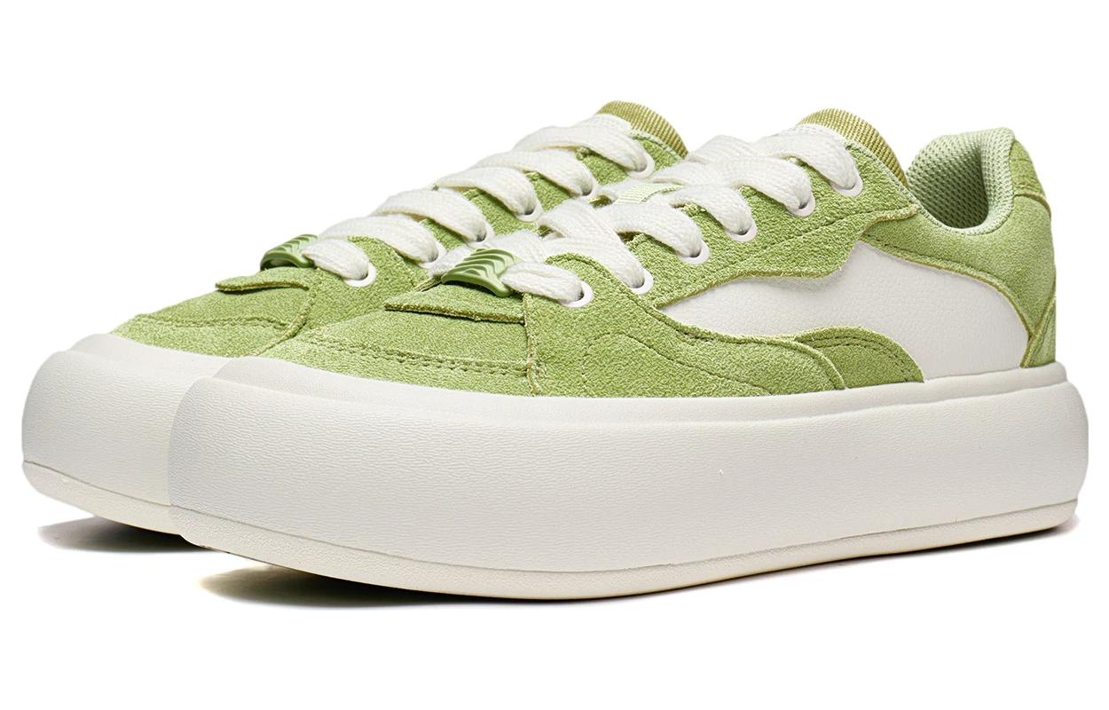(WMNS) Li-Ning Platform Skate Shoes 'Green White' AZGT026-2