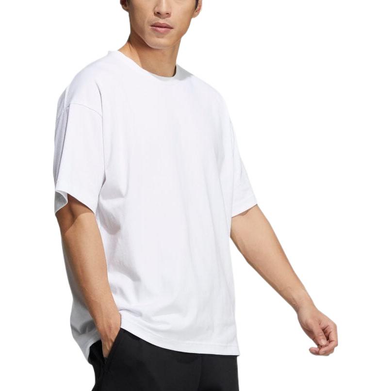 Men's adidas Back Alphabet Printing Round Neck Short Sleeve Japanese Version White T-Shirt HD0084