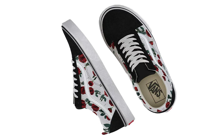 Vans Old Skool Rose Print Shoes 'Black White' VN0A5AO95KO