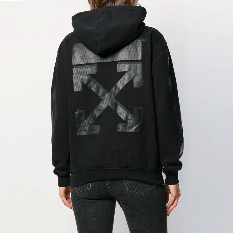 (WMNS) Off-White Hooded Cotton Sweater Black OWBB032E19F300961010