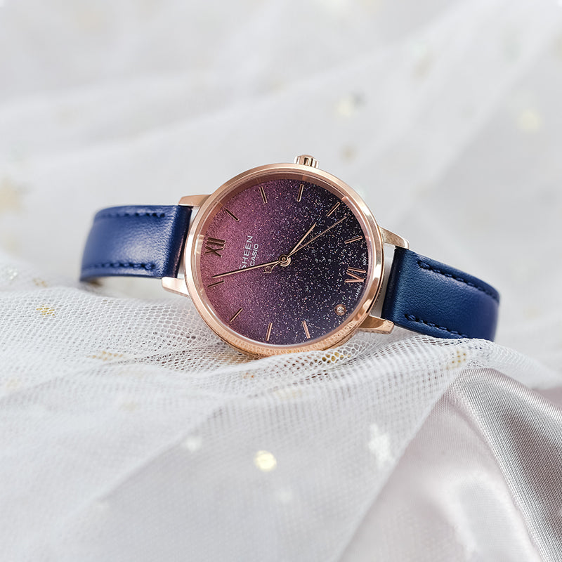 Casio Sheen Universe Starry Sky Analog Watch 'Purple Navy Gold' SHE-4548PGL-4AUPR