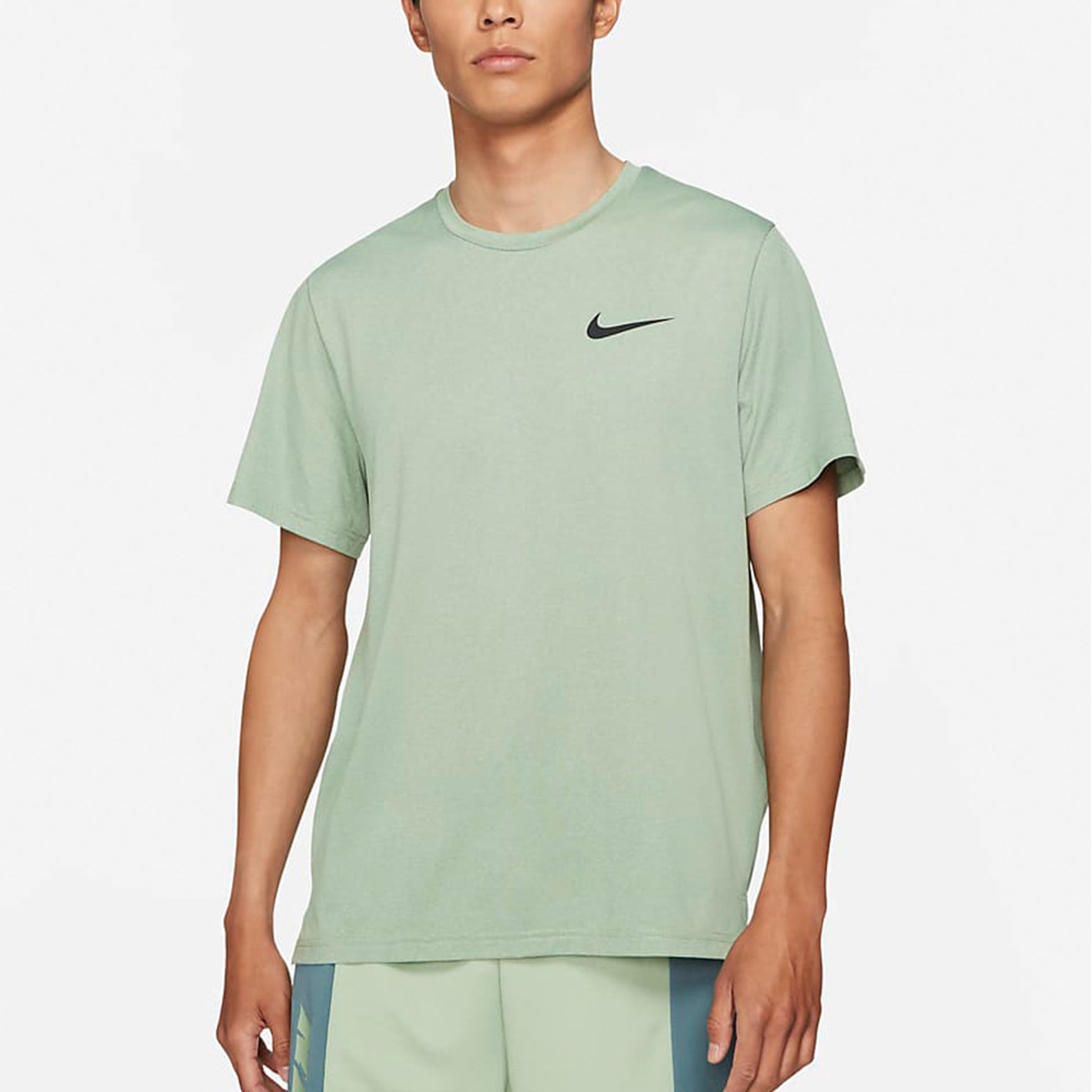 Men's Nike Pro Dri-FIT Casual Sports Quick Dry Round Neck Short Sleeve Grass Green T-Shirt CZ1182-353
