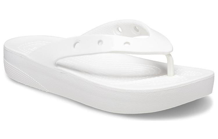 (WMNS) Crocs Classic Platform Flip Flop 'White' 207714-100