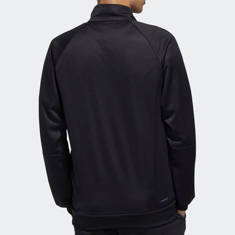 adidas Solid Color Stand Collar Gym Sports Jacket Black GD3792