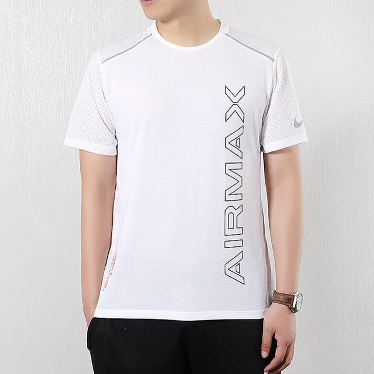 Nike Rise 365 Running Sports Training Round Neck Short Sleeve White AQ9922-100