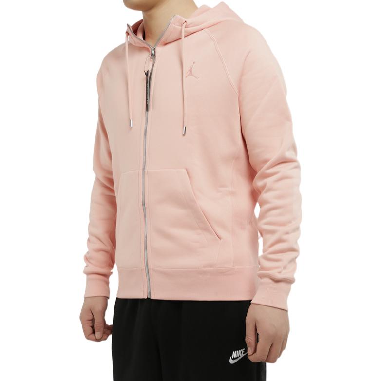 Men's Air Jordan Solid Color Zipper Hooded Jacket Pink AV2961-623