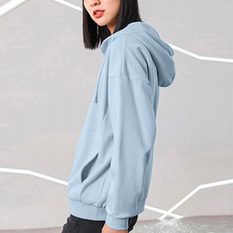 Li-Ning Living Series Alphabet Embroidered Solid Color Sports Hoodie Jacket Blue AWDQD26-3