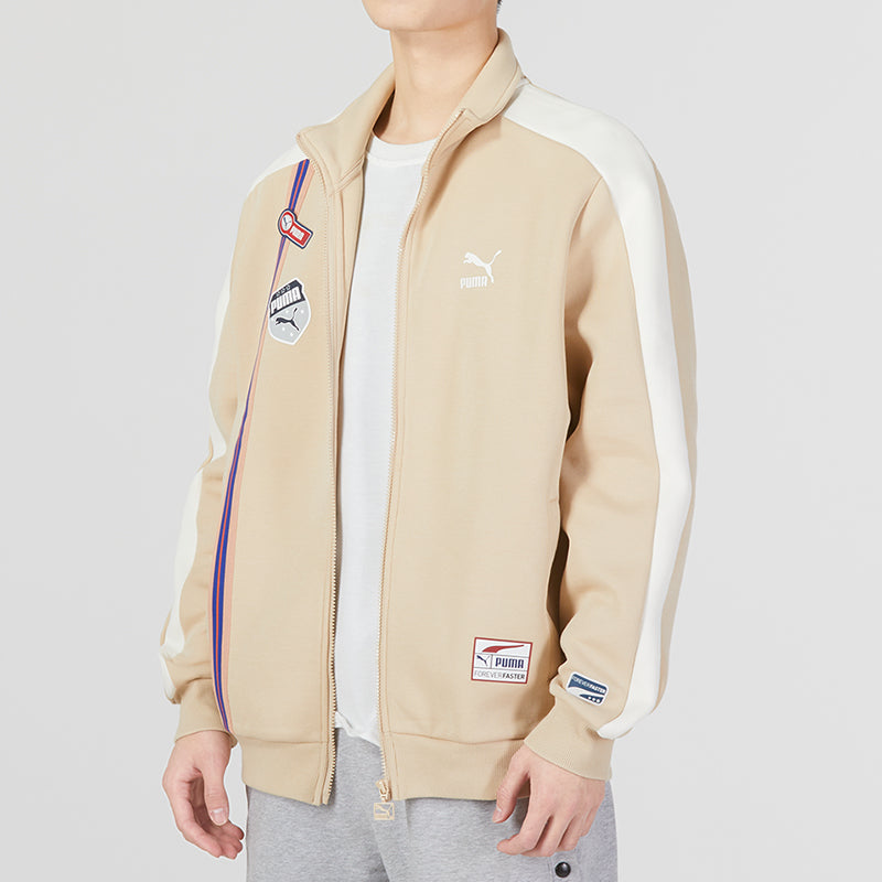 PUMA Team Badge Zipper Jacket 'Beige' 677375-67