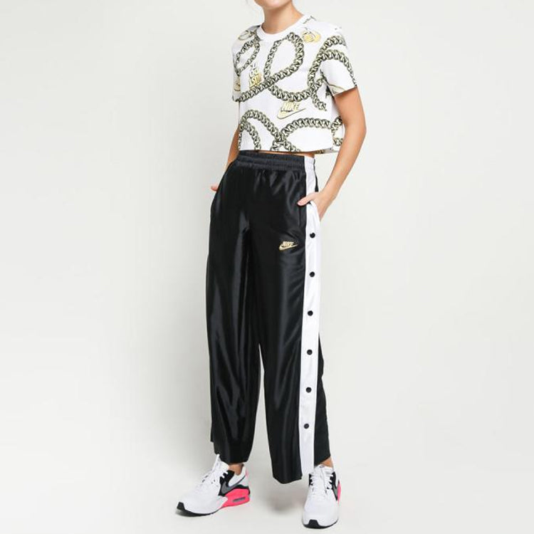(WMNS) Nike Large Gold Printing Short Sleeve White CI9356-100