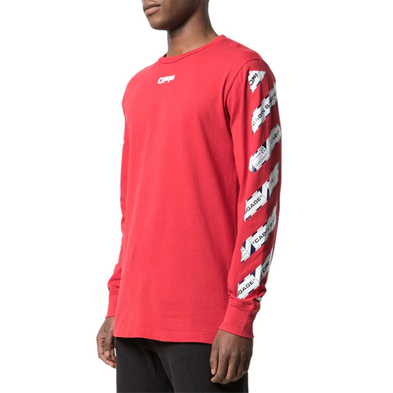 Off-White Classic Alphabet Logo Pattern Round Neck Version Red OMAB001S20185003-2088