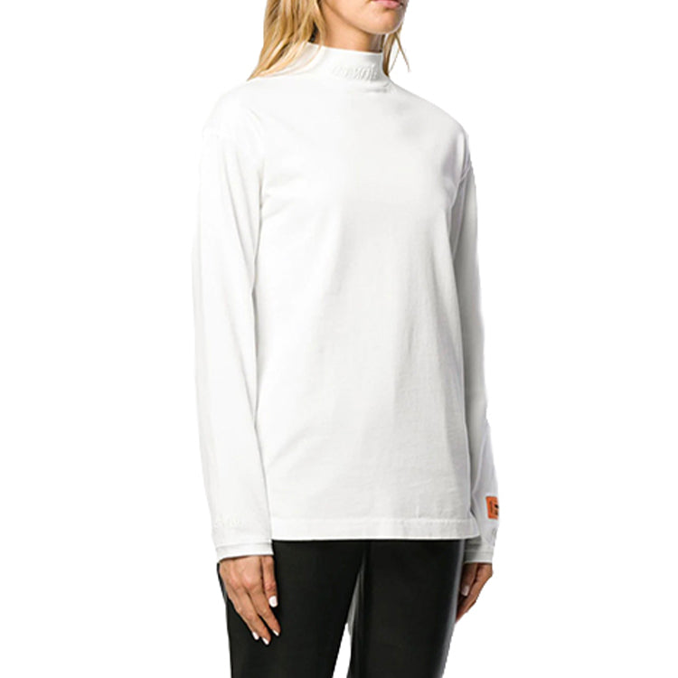 (WMNS) HERON PRESTON CTNMB Mock Neck Long-Sleeve T-shirt 'White' HWAB006E196000030201