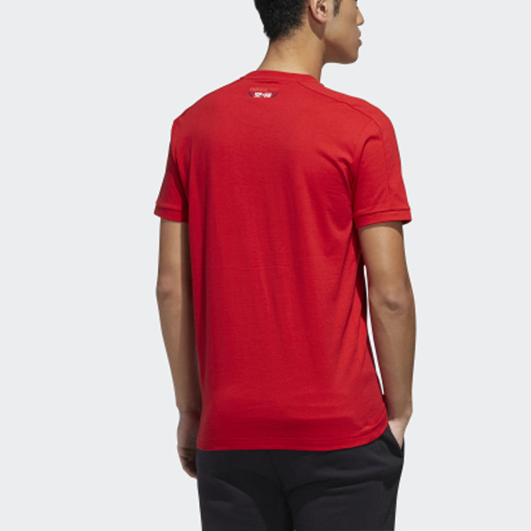 adidas neo M Gk Tee4 Round Neck Red GK1482