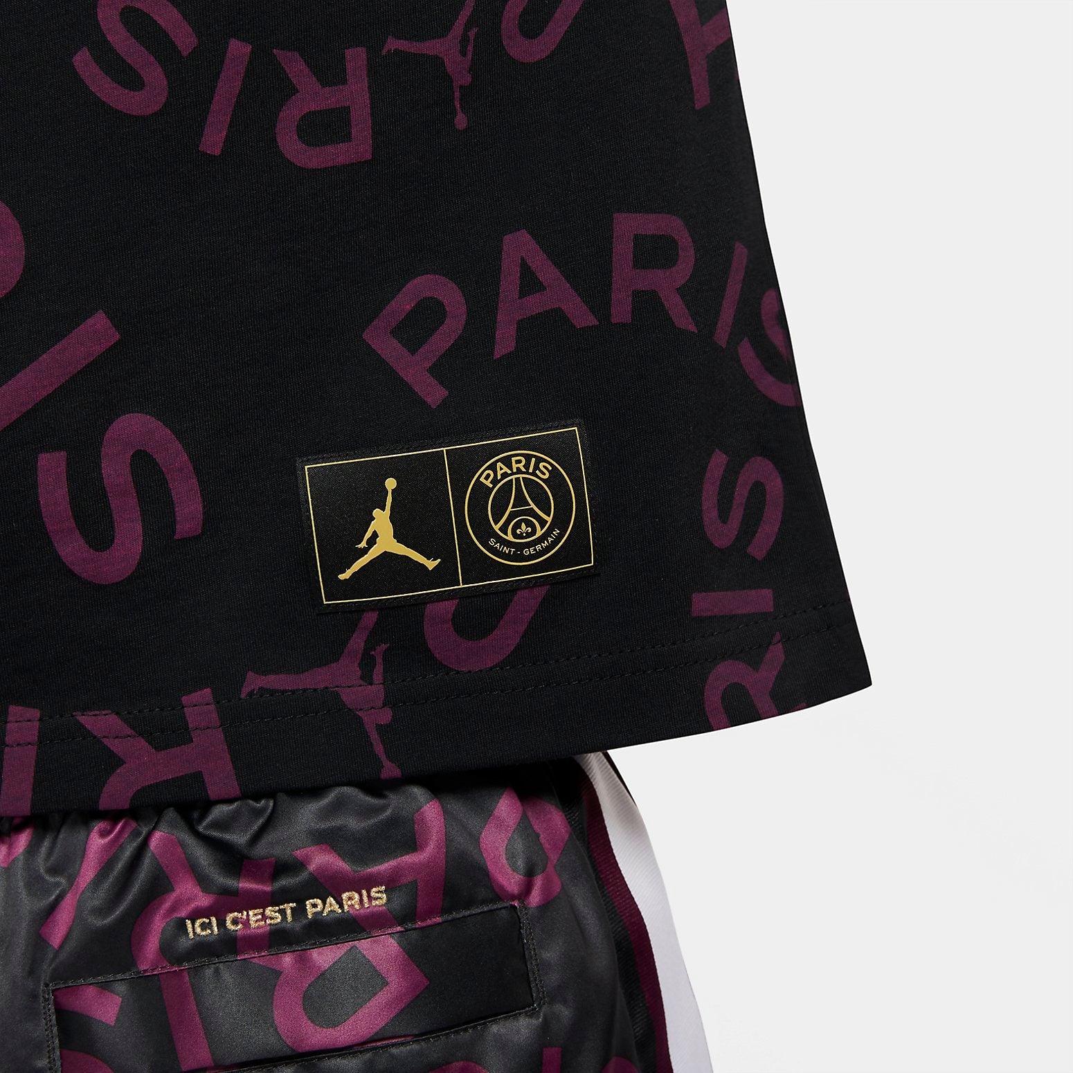 (WMNS) Air Jordan x PSG Boxy T-Shirt 'Black' CU5697-010