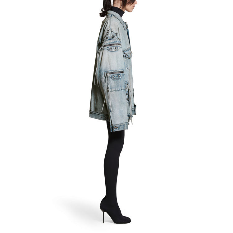 Balenciaga Cagole Oversized Jacket 'Blue' 764521TDW144016