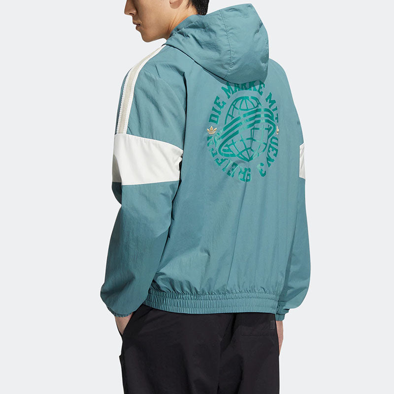 adidas originals Colorblock Logo Athleisure Casual Sports Hooded Jacket Autumn 'Green' HS1992