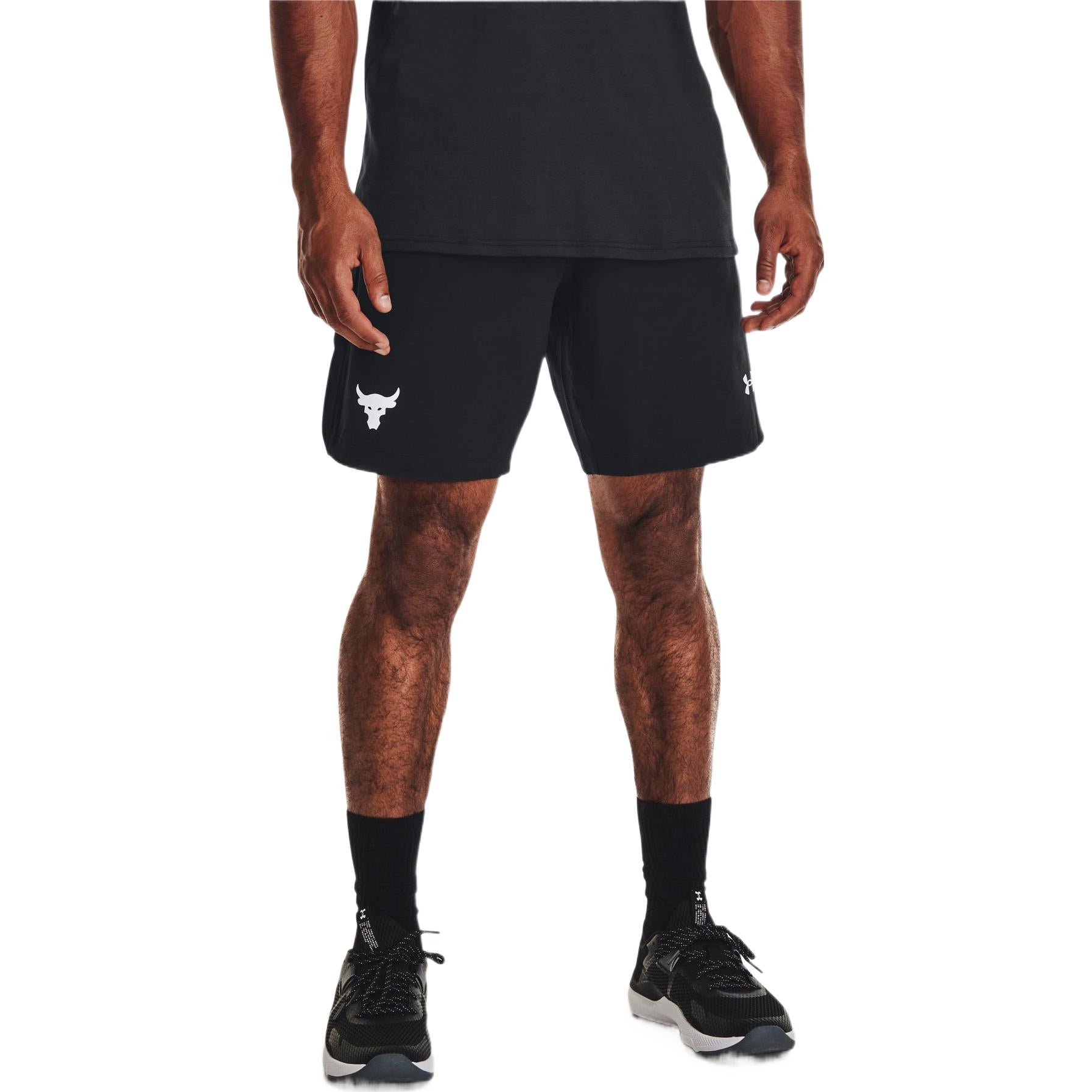 Under Armour Project Rock Snap Training Shorts Asia Sizing 'Black White' 1361616-002