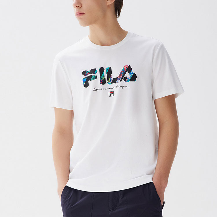 FILA Logo Letter Printing Sports Male White F11M128105F-WT