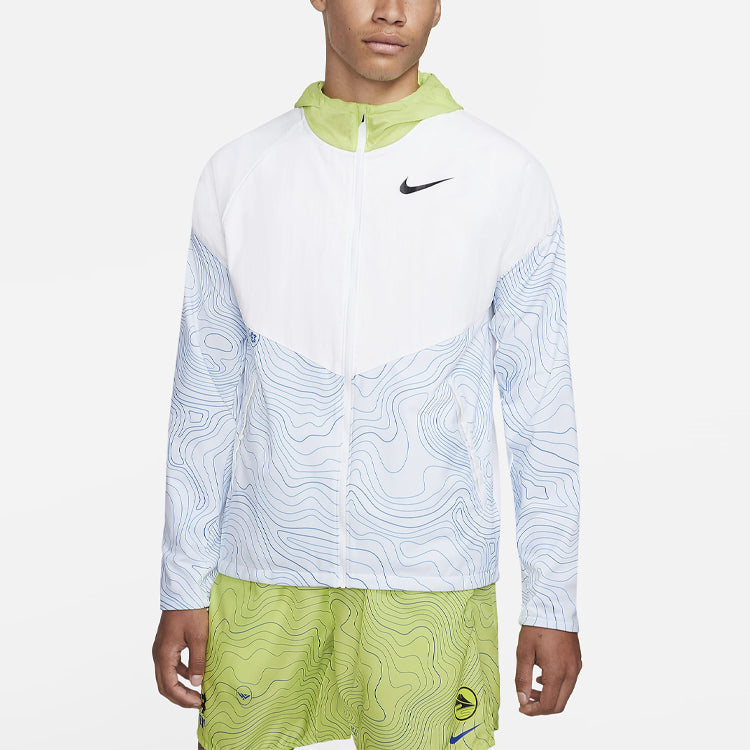 Nike hooded Running Sports Jacket 'White Green' DC4040-100