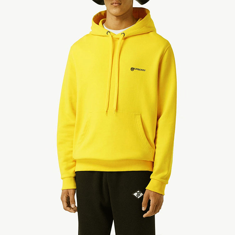 Men's Burberry SS21 Alphabet hooded Pullover Long Sleeves Yellow 80243621