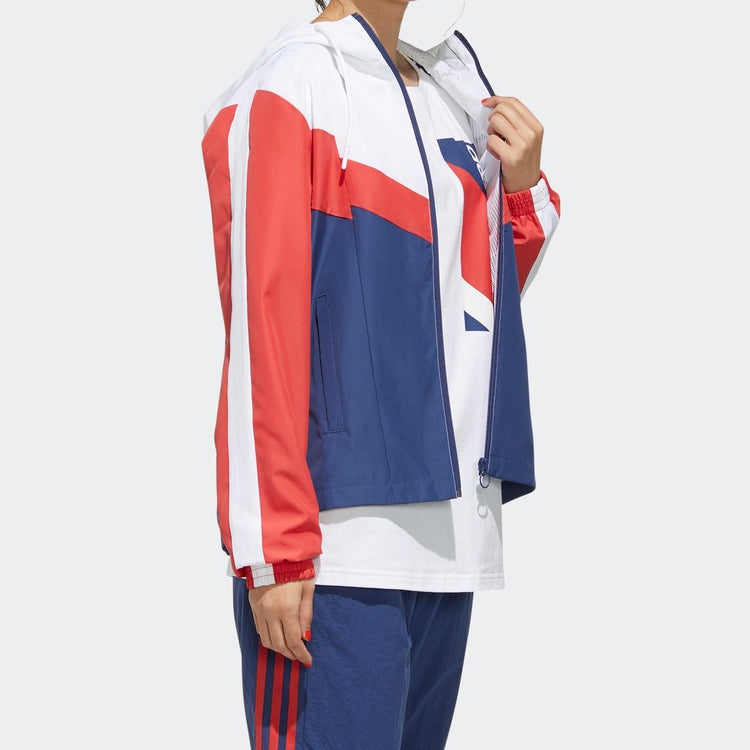 (WMNS) adidas neo Adjustable Sports Jacket Red Blue White GE4314