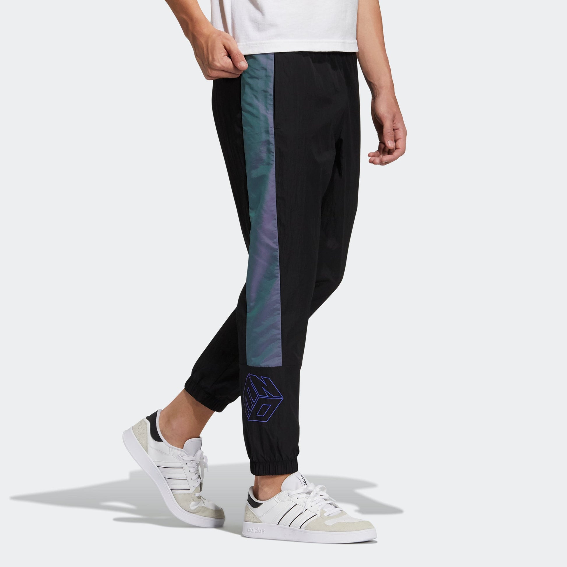 Men's adidas neo Sw Wvn Tp Contrasting Colors Bundle Feet Sports Pants/Trousers/Joggers Black H45186