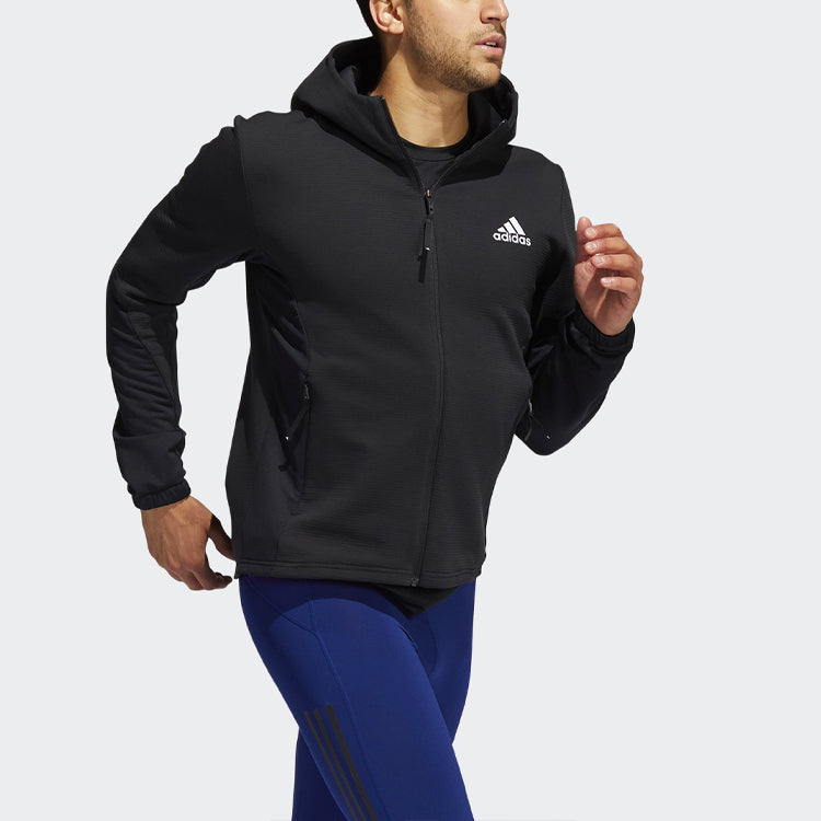 adidas Logo Printing Loose Hooded Jacket Black H17607