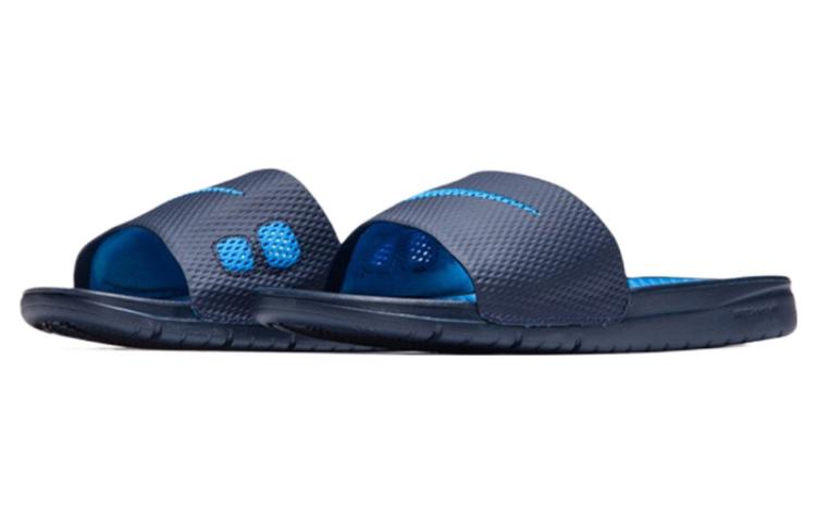 Nike Benassi Solarsoft Slide Sports Slippers Black Blue 431884-440
